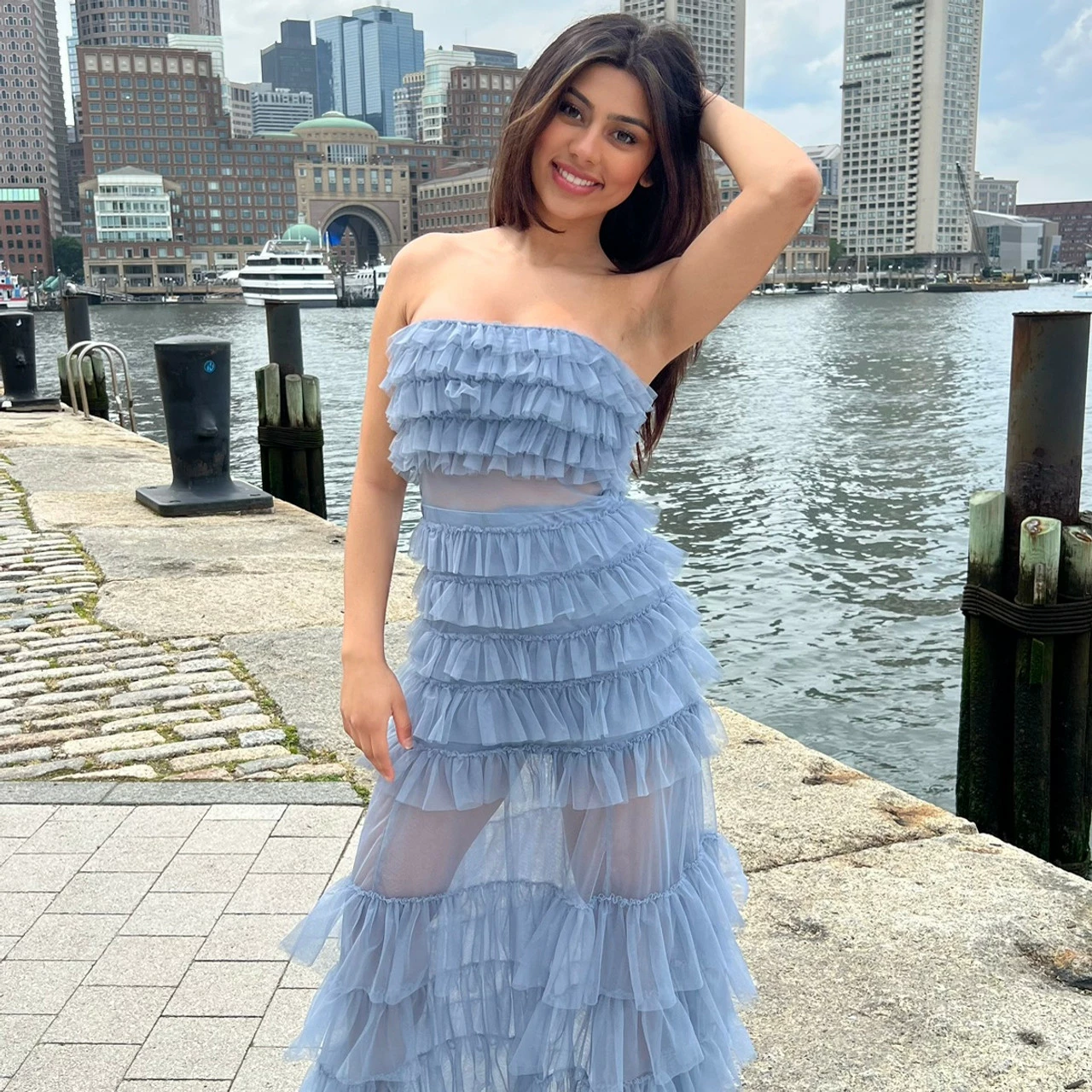 Georgia Maxi Dress - Smokey Blue 8 Georgia Maxi Dress - Smokey Blue - Image 6