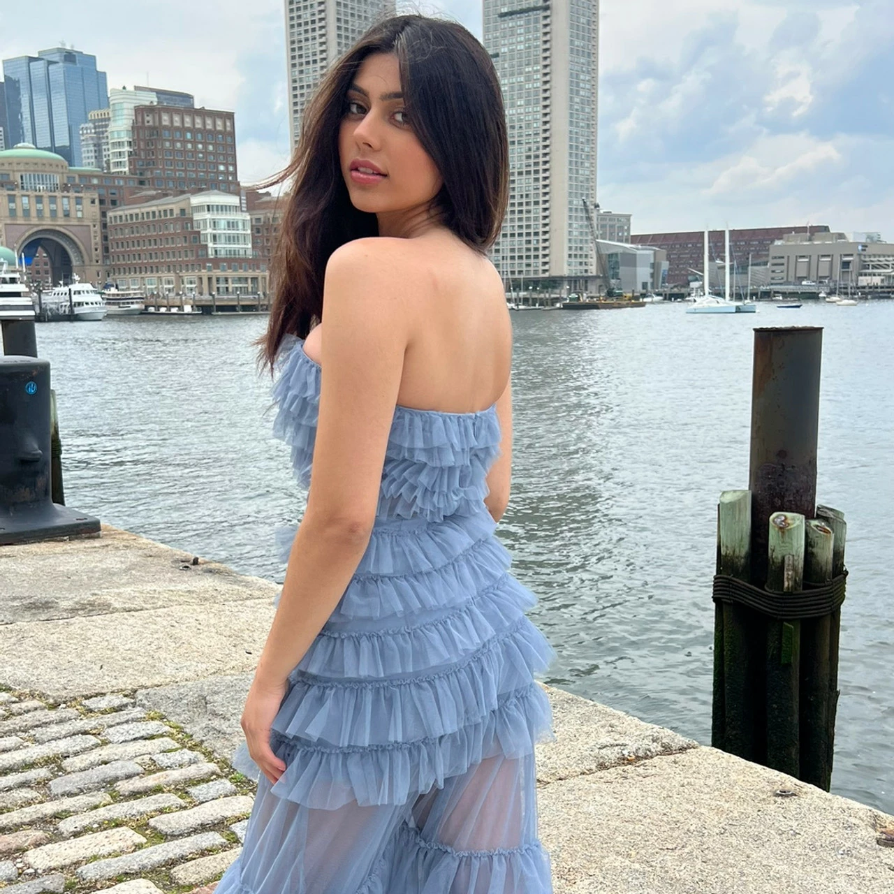 Georgia Maxi Dress - Smokey Blue 9 Georgia Maxi Dress - Smokey Blue - Image 7