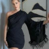 Size Small, Cleo One Sleeve Mini Dress - Black Feather-FINAL SALE -US Dress Sales Shop 69C83376 485E 489B ADB6 6555CC73E10E 67996.1681328575