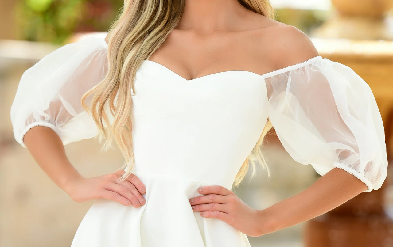 Chloe Puff Sleeve Mini Dress -White 6 Chloe Puff Sleeve Mini Dress -White - Image 4