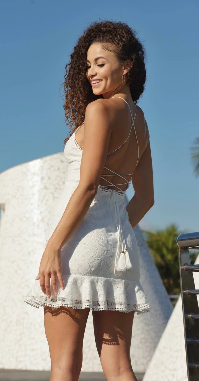 Sadie Mini Dress - White - Size 10 - FINAL SALE 9 Sadie Mini Dress - White - Size 10 - FINAL SALE - Image 7