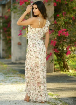 Linnea Maxi Dress - White Floral - FINAL SALE 10 Linnea Maxi Dress - White Floral - FINAL SALE -US Dress Sales Shop LB001 490 38363.1652980545