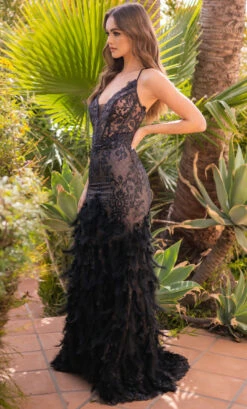 Feather Mermaid Gown - A1116 Black BY A&L -US Dress Sales Shop LBTdone 70 84334.1676297133