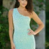 Aria One Shoulder Mini Dress - Mint -US Dress Sales Shop LadyBlackTie 070860 Original 42787.1658765246