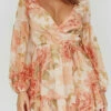Melody Mini Dress - Orange Floral -US Dress Sales Shop Melody 1 88052.1687355120