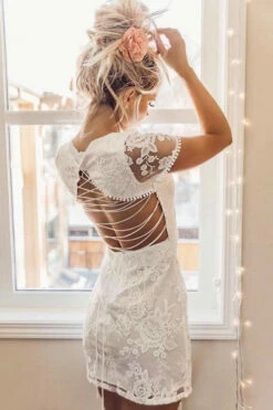 Size 8, Shay Lace Dress - White - FINAL SALE 19 Size 8, Shay Lace Dress - White - FINAL SALE -US Dress Sales Shop Shay lace dress white 1 01069.1596320062