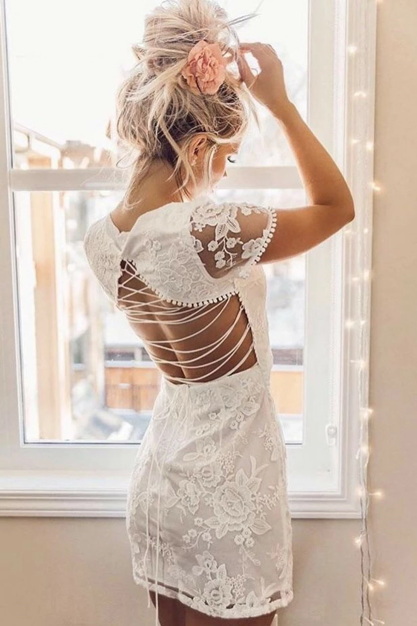 Size 8, Shay Lace Dress - White - FINAL SALE 11 Size 8, Shay Lace Dress - White - FINAL SALE - Image 9