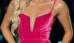 Shanti Gown - Hot Pink Velvet - FINAL SALE 9 Shanti Gown - Hot Pink Velvet - FINAL SALE -US Dress Sales Shop Velvet V Gown Fuchsia 52409.1674071491