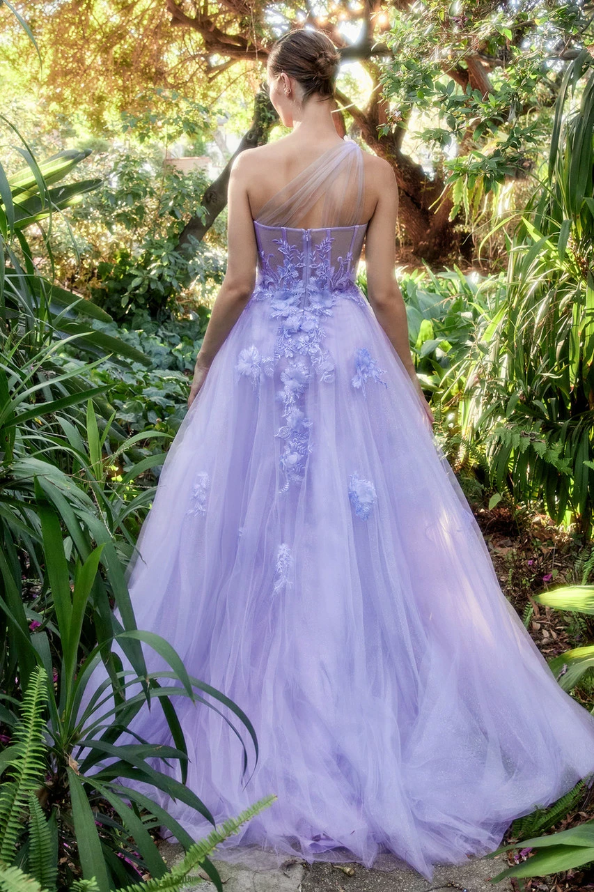 Leila One Shoulder Gown - A1053 - Lilac 5 Leila One Shoulder Gown - A1053 - Lilac - Image 3