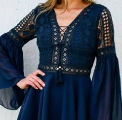 Alyse Dress - NAVY-FINAL SALE -US Dress Sales Shop alyse navy closeup 61731.1596302271