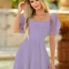 Chloe Puff Sleeve Mini Dress - Lilac -US Dress Sales Shop chloe 1 2 23645.1689598377