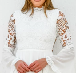 PAIGE DRESS - WHITE -US Dress Sales Shop closeup detail 42911.1594434952