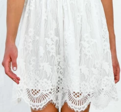 Aurelia Dress - White - FINAL SALE 12 Aurelia Dress - White - FINAL SALE -US Dress Sales Shop closeup skirt 03047.1597879591