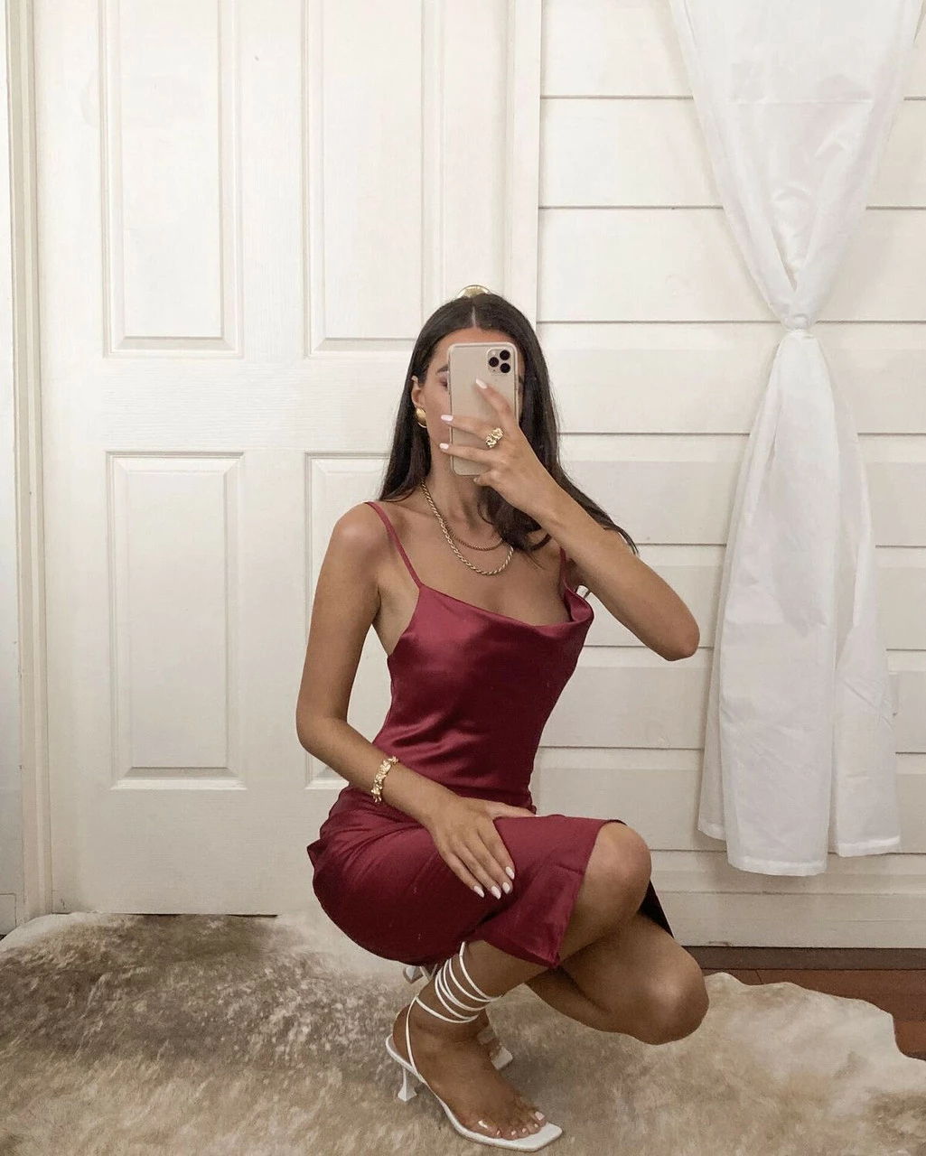 Aspen Midi Dress - Deep Red Satin 8 Aspen Midi Dress - Deep Red Satin - Image 6