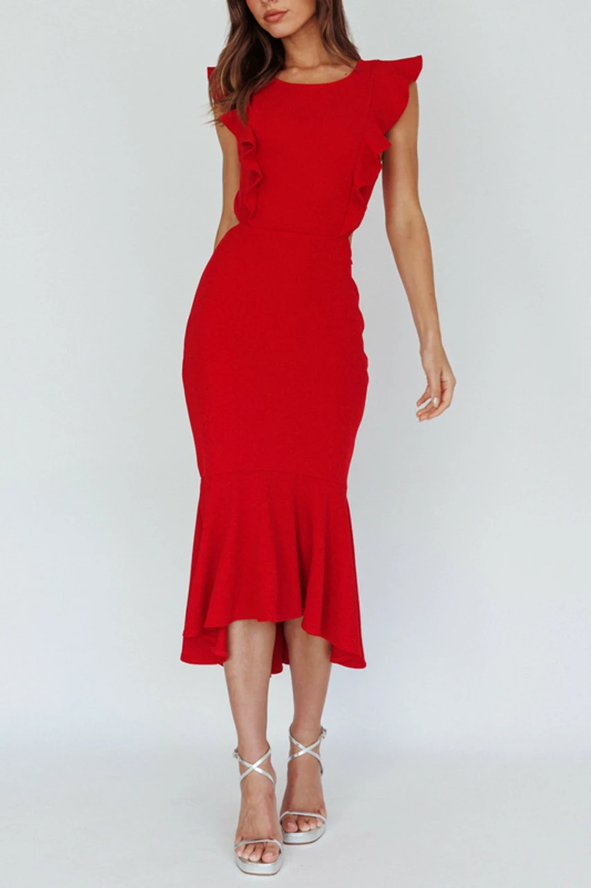 Kennedy Midi Dress - Red 3 Kennedy Midi Dress - Red