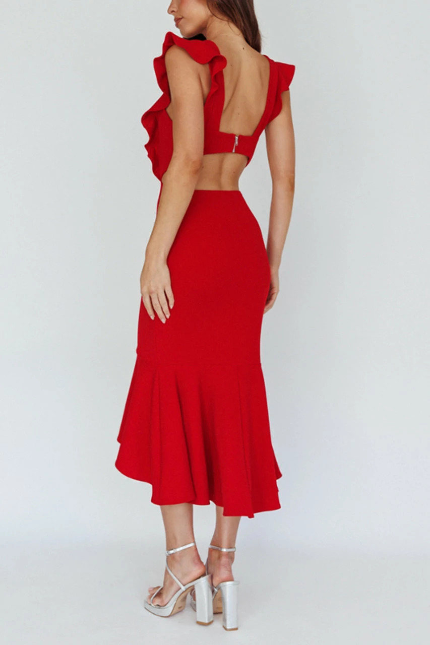 Kennedy Midi Dress - Red 4 Kennedy Midi Dress - Red - Image 2