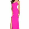 Size XS, Jasmine One Shoulder Gown - Neon Pink -FINAL SALE -US Dress Sales Shop neon pink 3 68774.1658161552