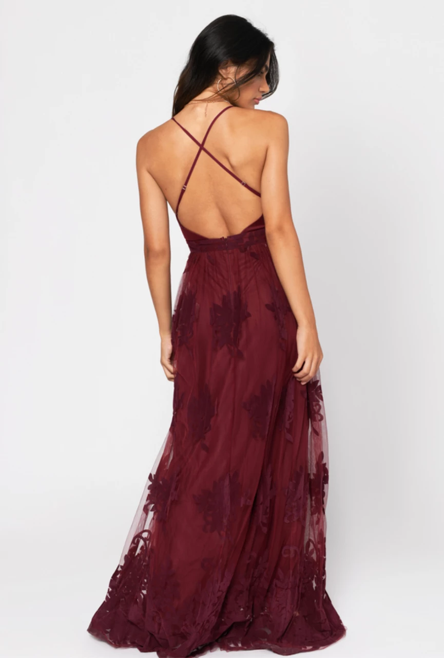 Promenade Maxi Dress - Wine Red 5 Promenade Maxi Dress - Wine Red - Image 3