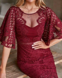Reyna Dress - Red 11 Reyna Dress - Red -US Dress Sales Shop reyna wine red two sisters the label 4 67022.1651082354