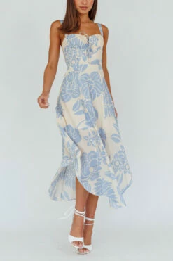 Nantucket Midi Dress - Blue Floral
