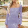 Sylvia Sequin Mini Dress - Lilac